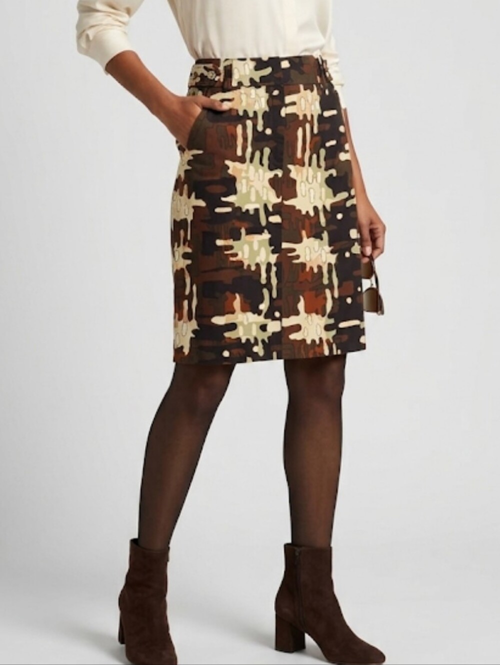 Etcetera Statment Camouflage -pattern Pencil Skirt